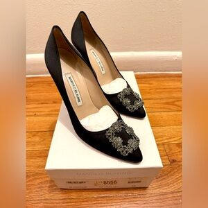 Manolo Blahnik Black Embellished Heels